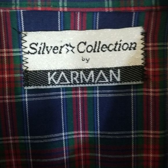 Vintage Karman Silver Collection Plaid Western Snap Shirt sz M - Picture 9 of 9